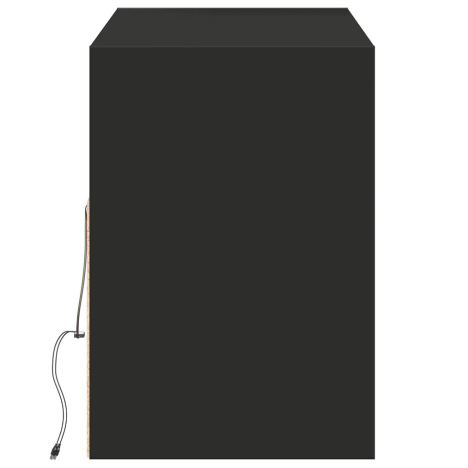 Mueble de TV de pared con luces LED negro 130x31x45