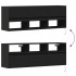 Mueble de TV de pared con luces LED negro 130x31x45