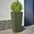 Jardineras 2 uds acero verde oliva 35x35x75