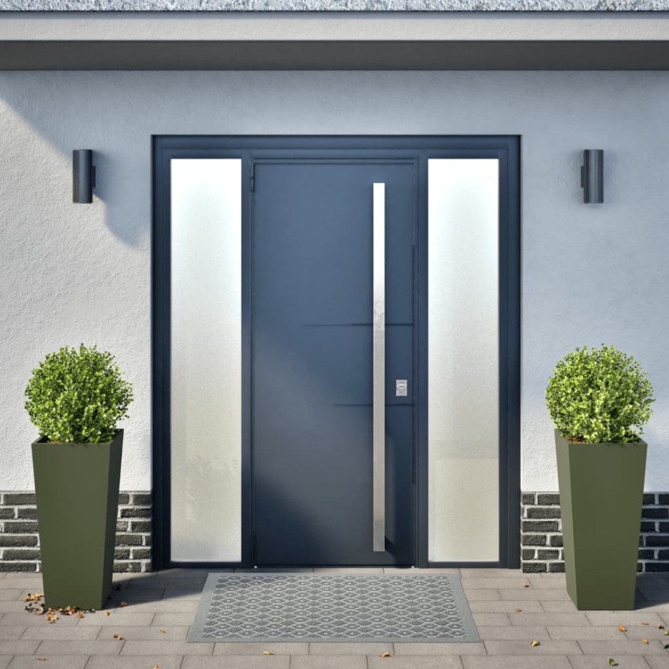 Jardineras 2 uds acero verde oliva 35x35x75