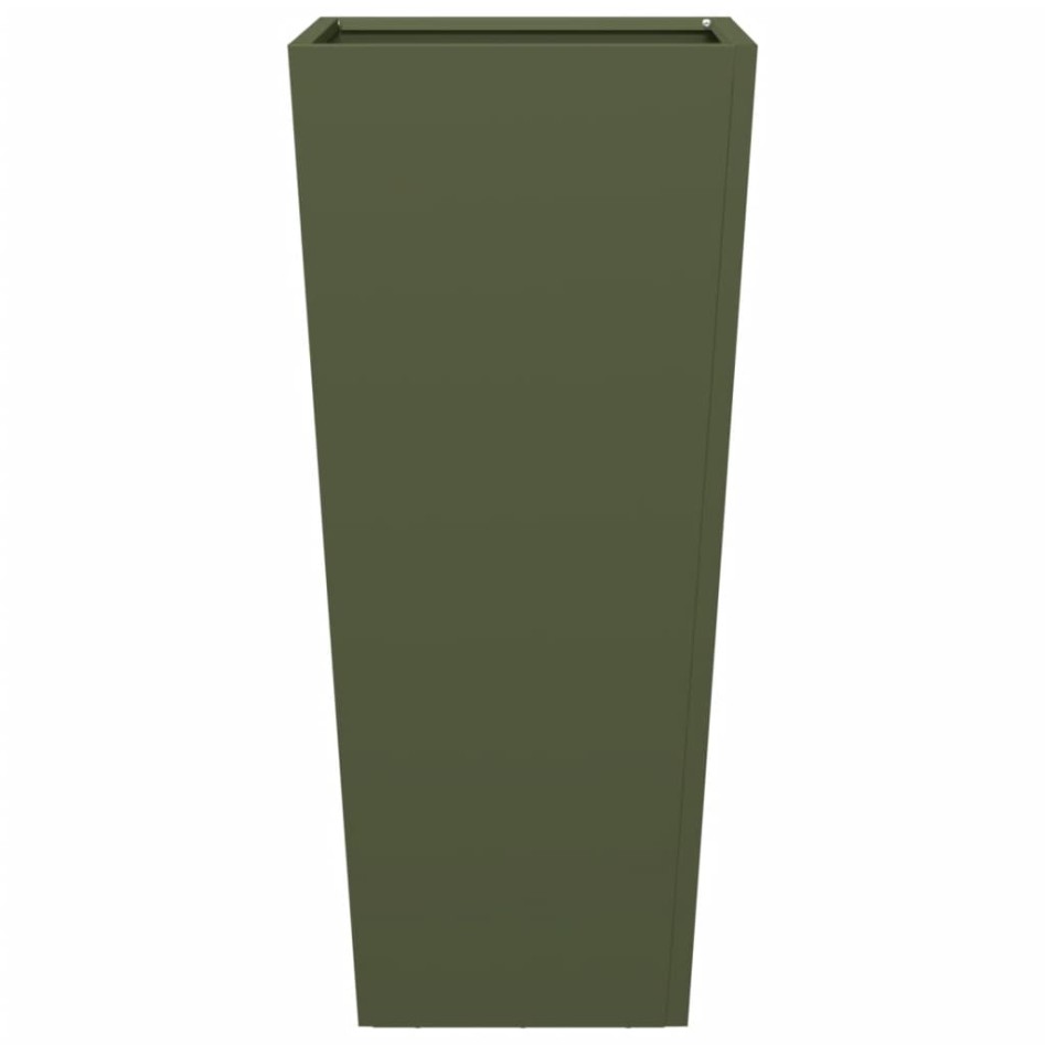 Jardineras 2 uds acero verde oliva 35x35x75