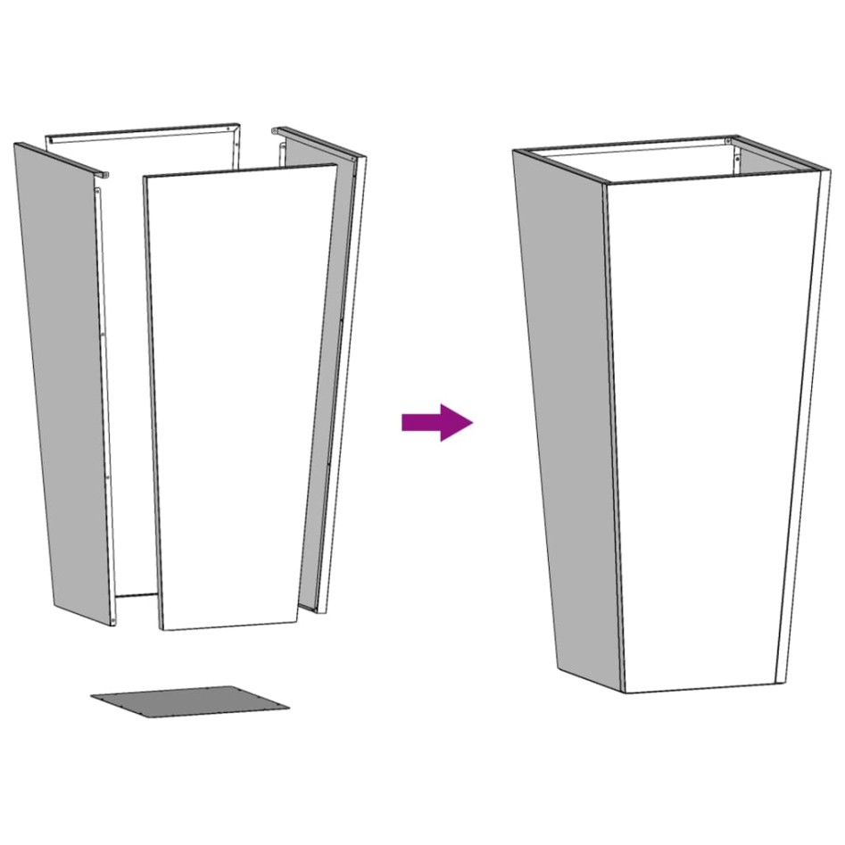 Jardineras 2 uds acero verde oliva 35x35x75