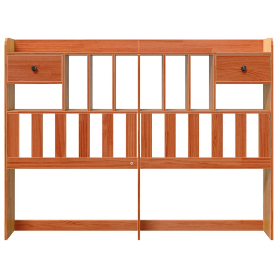 Cabecero de cama almacenaje madera maciza pino marrón 160