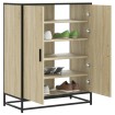 Zapatero de madera y metal roble Sonoma 75x38x97,5 cm