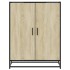 Zapatero de madera y metal roble Sonoma 75x38x97,5