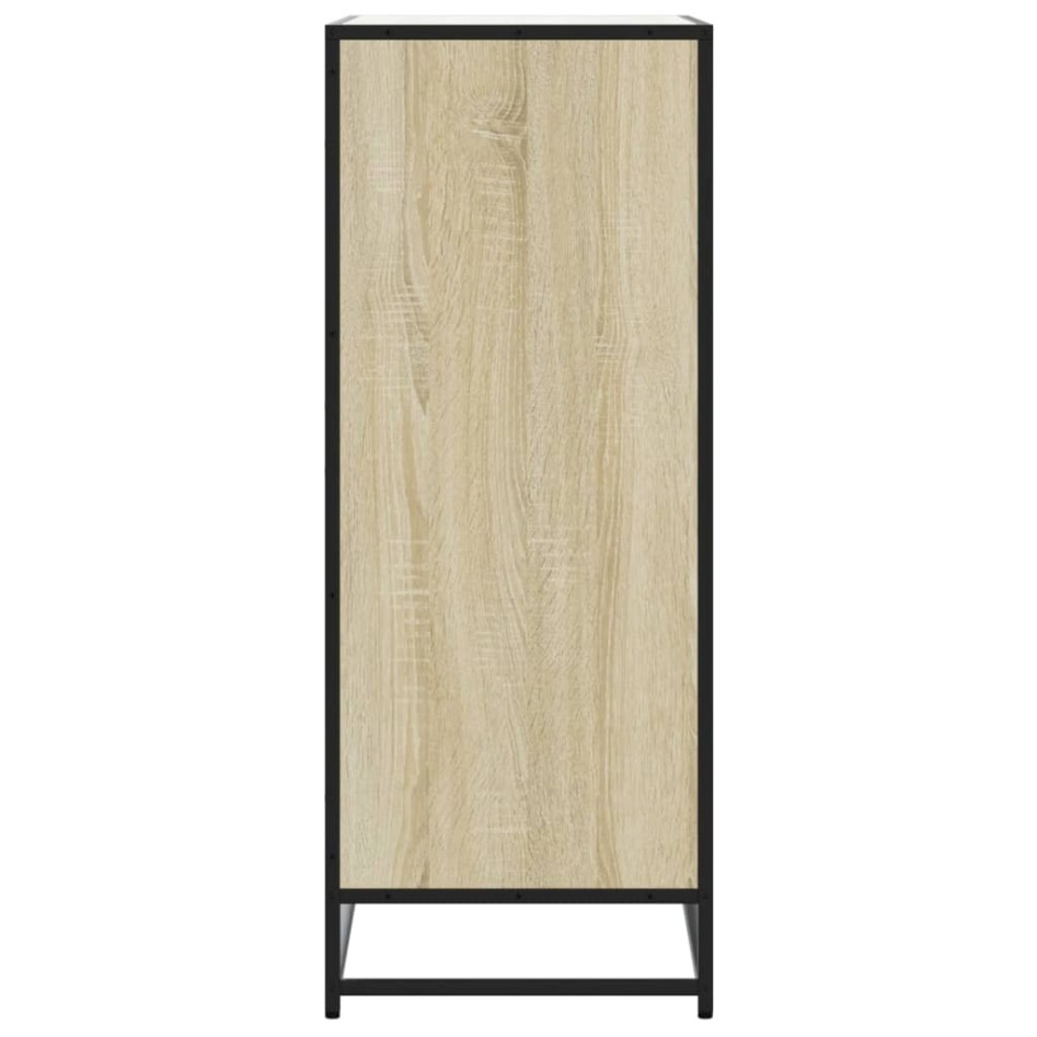 Zapatero de madera y metal roble Sonoma 75x38x97,5