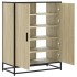 Zapatero de madera y metal roble Sonoma 75x38x97,5