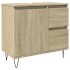 Set de muebles de baño 3 pzas madera contrachapada roble