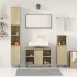 Set de muebles de baño 3 pzas madera contrachapada roble