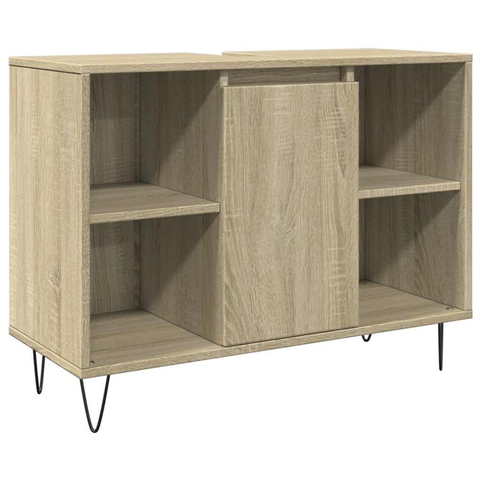 Set de muebles de baño 3 pzas madera contrachapada roble