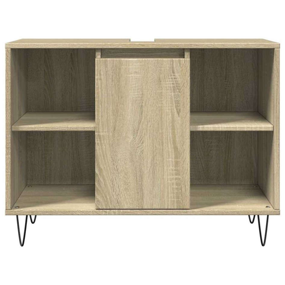 Set de muebles de baño 3 pzas madera contrachapada roble