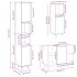 Set de muebles de baño 3 pzas madera contrachapada roble