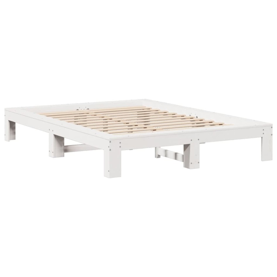 Estructura de cama sin colchón madera maciza de pino 160x200