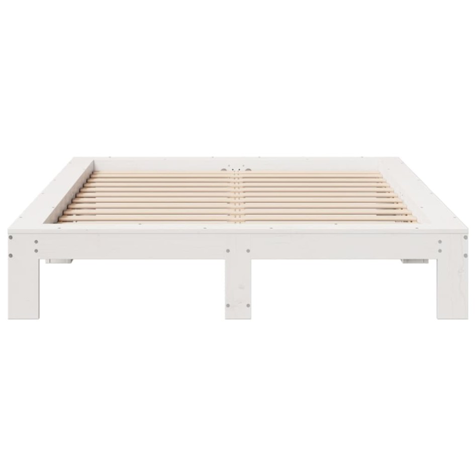 Estructura de cama sin colchón madera maciza de pino 160x200