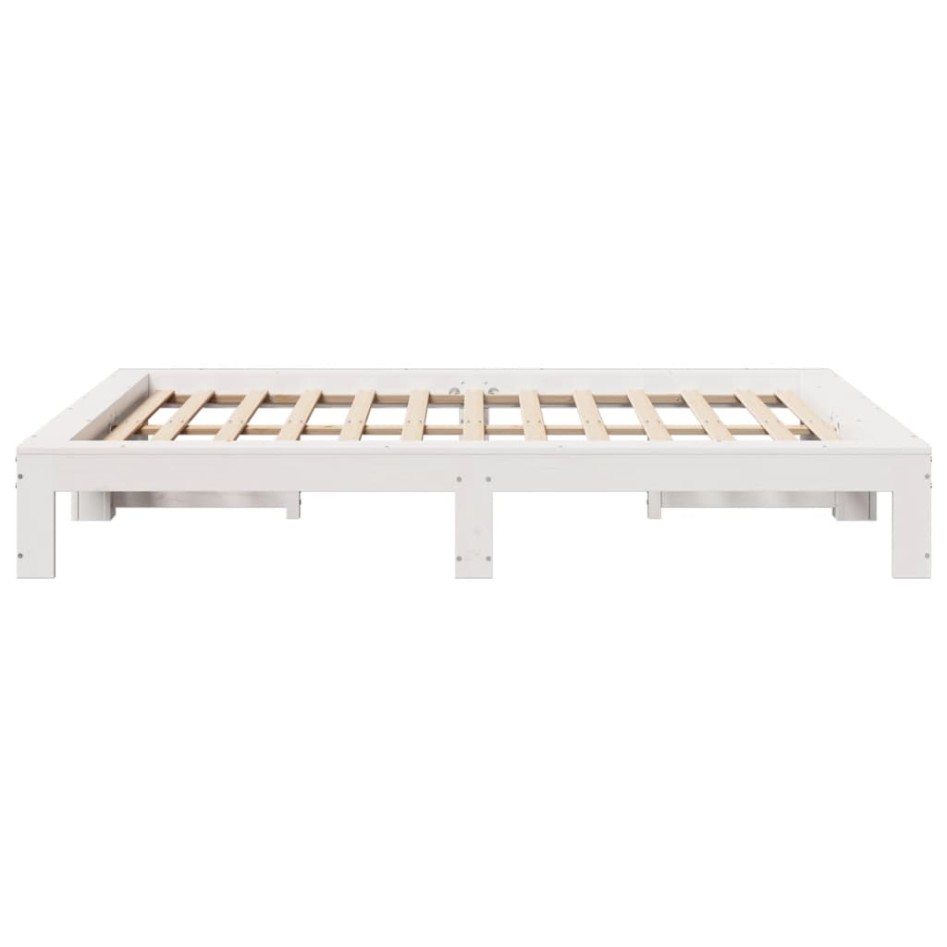 Estructura de cama sin colchón madera maciza de pino 160x200