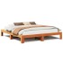 Cama sin colchón madera maciza de pino marrón cera 180x200