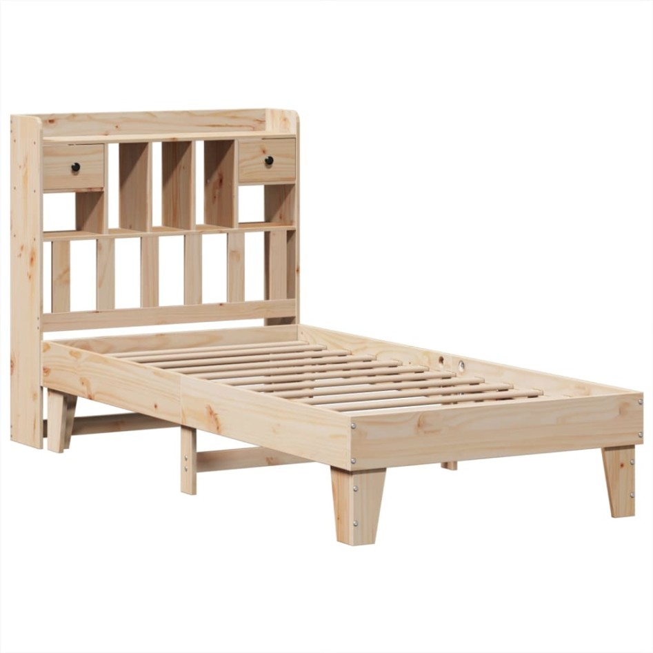 Estructura de cama sin colchón madera maciza de pino 100x200