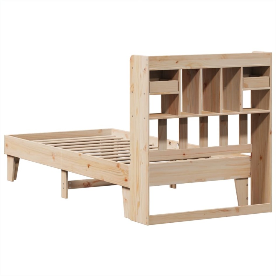 Estructura de cama sin colchón madera maciza de pino 100x200