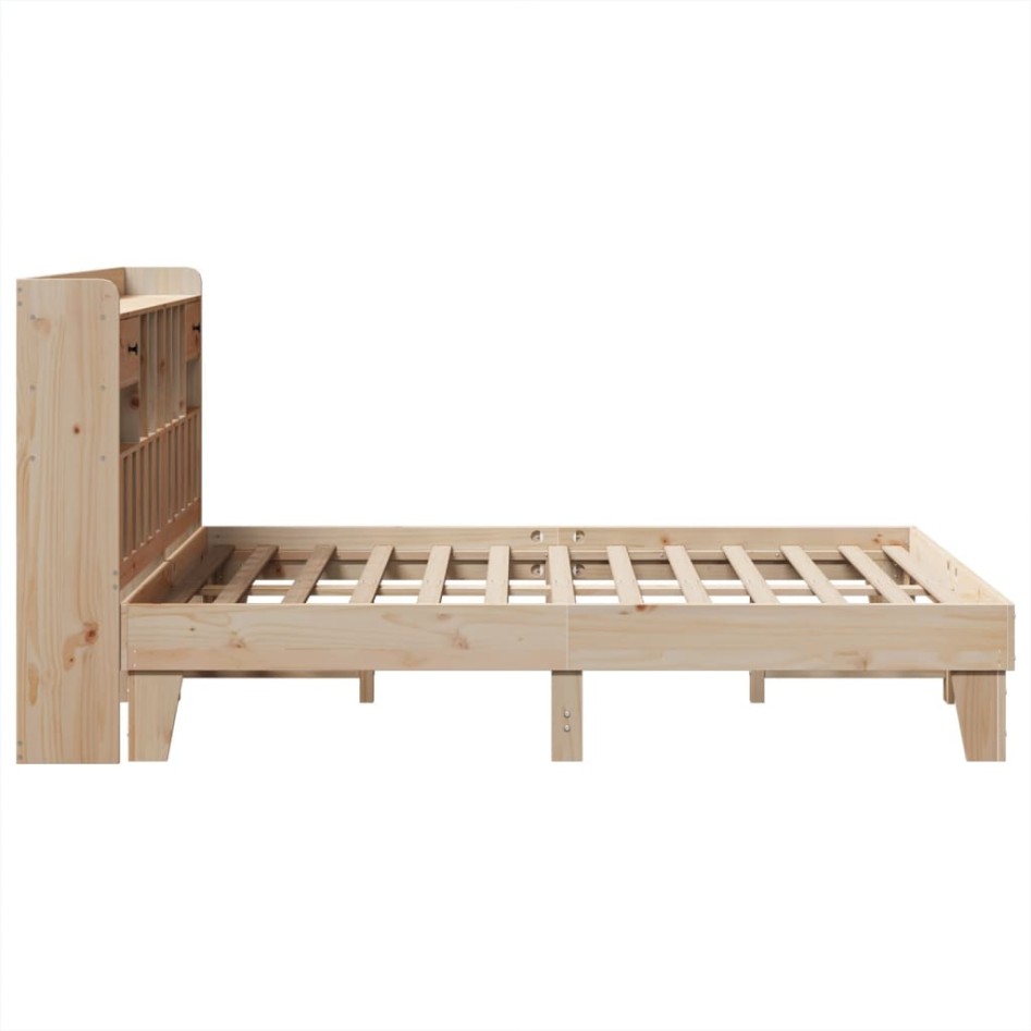Estructura de cama sin colchón madera de pino blanco 150x200