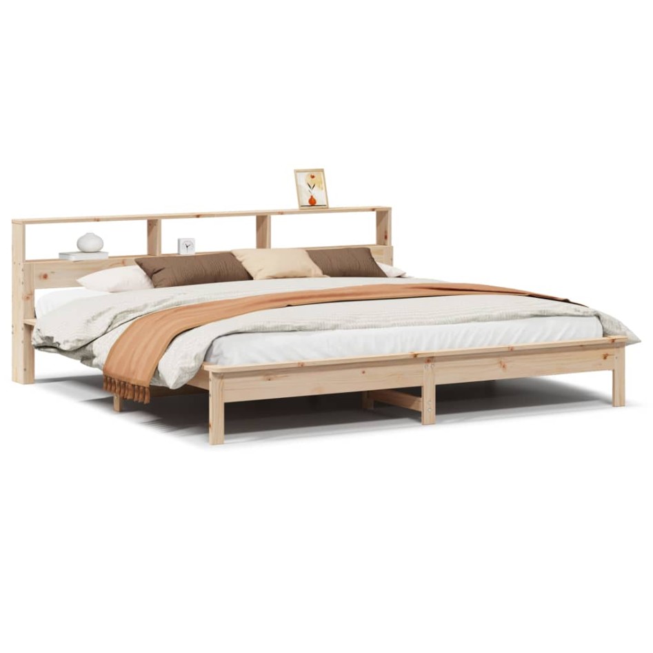 Estructura de cama sin colchón madera maciza de pino 180x200