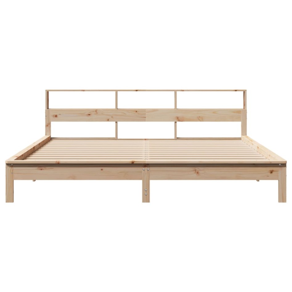 Estructura de cama sin colchón madera maciza de pino 180x200