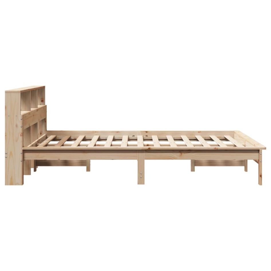 Estructura de cama sin colchón madera de pino blanca 140x200