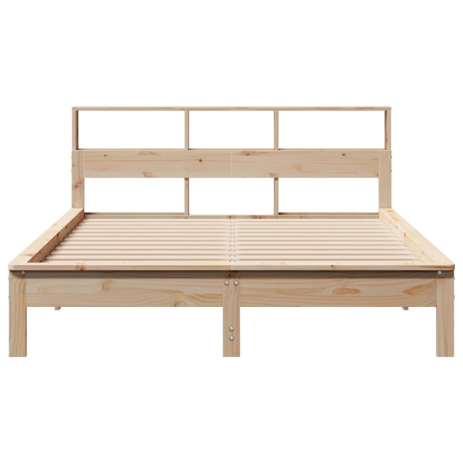 Estructura de cama sin colchón madera maciza de pino 140x190