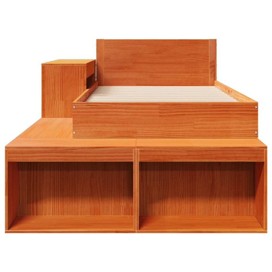 Estructura de cama sin colchón madera maciza marrón 75x190