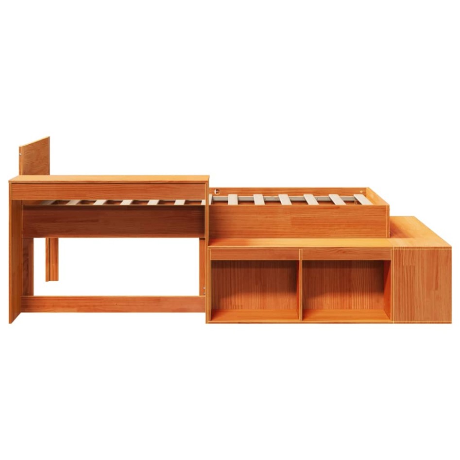 Estructura de cama sin colchón madera maciza marrón 75x190