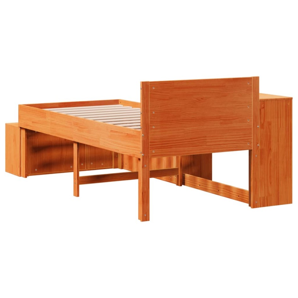 Estructura de cama sin colchón madera maciza marrón 75x190