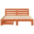 Cama sin colchón madera maciza de pino marrón cera 120x200