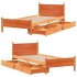 Estructura de cama sin colchón madera maciza marrón 75x190