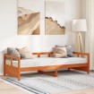 Sofá cama sin colchón madera maciza pino marrón cera 90x190 cm