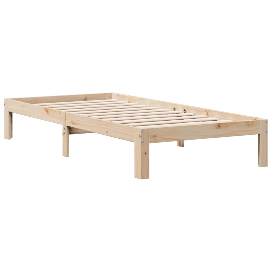 Cama con estantería sin colchón madera maciza de pino 90x190