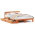 Estructura de cama sin colchón madera maciza marrón 135x190
