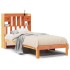 Cama con estantería sin colchón madera maciza marrón 100x200