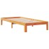 Cama con estantería sin colchón madera maciza marrón 100x200