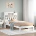 Cama con estantería sin colchón madera maciza blanca 100x200