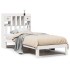Cama con estantería sin colchón madera maciza blanca 100x200