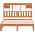 Cama con estantería sin colchón madera maciza marrón 140x190
