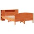 Cama con estantería sin colchón madera maciza marrón 140x190