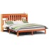 Cama con estantería sin colchón madera maciza marrón