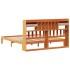 Cama con estantería sin colchón madera maciza marrón