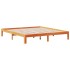 Cama con estantería sin colchón madera maciza marrón