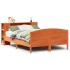 Cama con estantería sin colchón madera maciza marrón 140x200