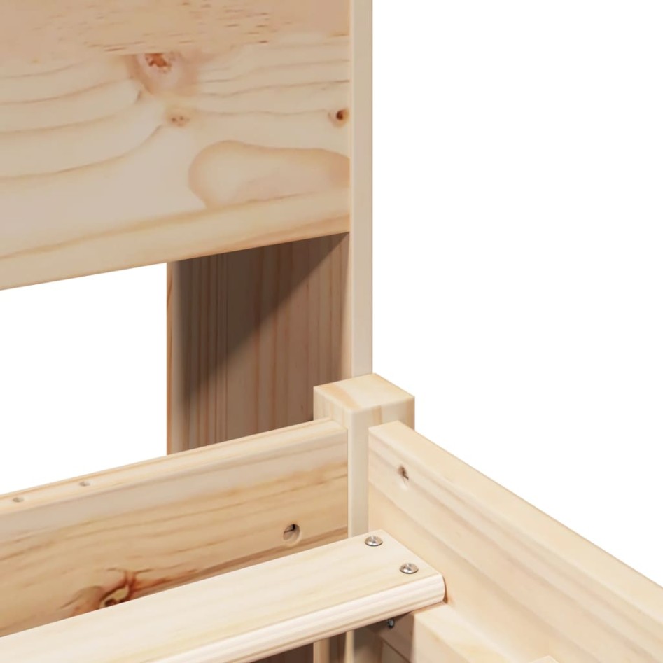 Cama con estantería sin colchón madera maciza de pino