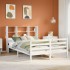 Cama con estantería sin colchón madera maciza blanca 160x200