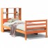 Cama con estantería sin colchón madera maciza marrón 90x190