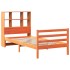 Cama con estantería sin colchón madera maciza marrón 90x190