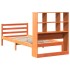 Cama con estantería sin colchón madera maciza marrón 90x190